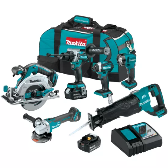 Makita 18V LXT Brushless 6 Piece Combo Kit w/5.0Ah Battery