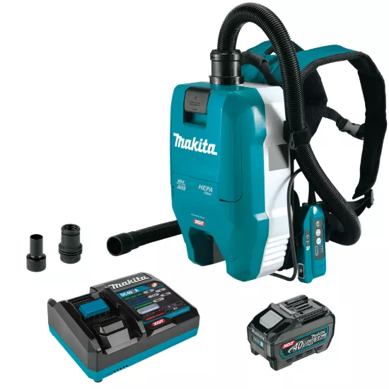 Makita 40V max XGT Brushless 1/2 Gallon HEPA Filter Backpack Dry Dust Extractor Kit w/1 x 5.0Ah Batt