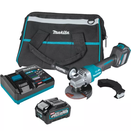 Makita 40V max XGT Brushless 4-1/2"/5" Paddle Switch Angle Grinder Kit w/1 x 4.0Ah Battery