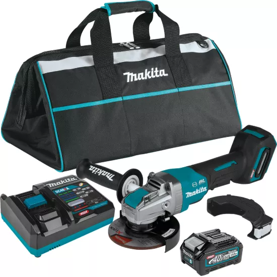 Makita 40V max XGT Brushless 4-1/2"/5" X-LOCK Paddle Switch Angle Grinder Kit w/1 x 4.0Ah Battery