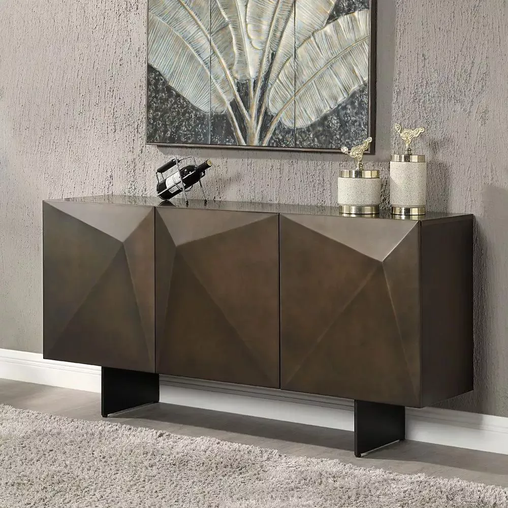 Malika - Ceramic Top Server - Copper Cross Brushed