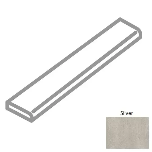 Marfil Silver Porcelain Wall Trim - 1" x 12" Quarter Round