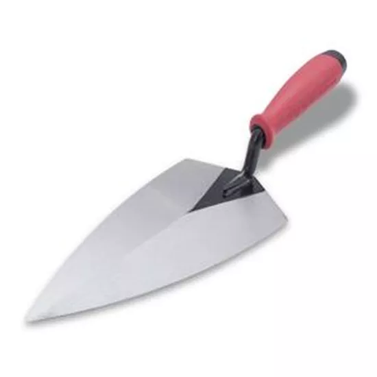 Marshalltown 10" x 5" Philadelphia Style Brick Trowel with Red Soft Grip Handle