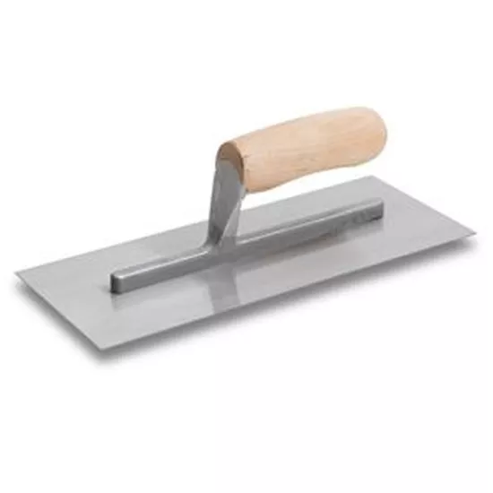 Marshalltown 11" x 4-1/2" Finishing Trowel - Curved Wood Handle