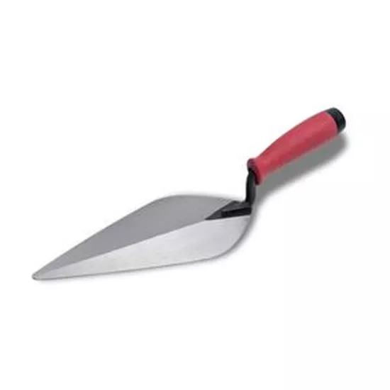 Marshalltown 12" x 5" London Style Brick Trowel with Red Soft Grip Handle