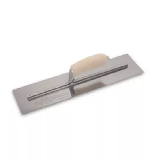 Marshalltown 13" x 5" Stainless Steel Finishing Trowel - Curved Wood Handle