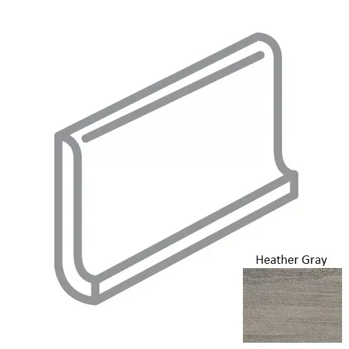 Materia 3D Heather Gray Porcelain Wall Trim - 6" x 12" Cove Base