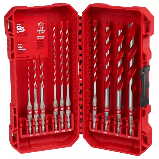 Milwaukee 10 Piece SHOCKWAVE Impact Duty Carbide Hammer Drill Bit Set