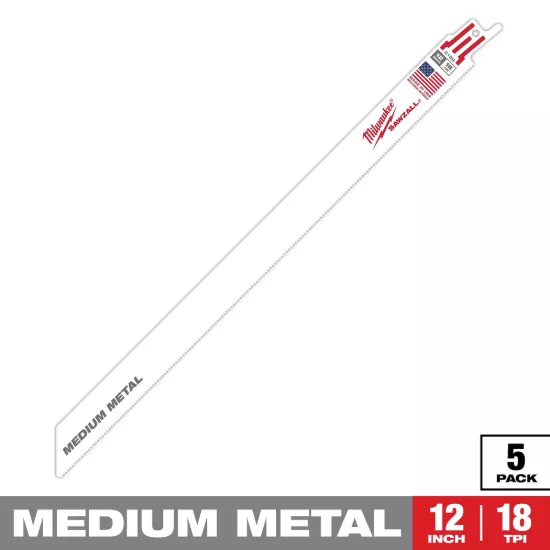 Milwaukee 12" 18 TPI SAWZALL Blades (5 Pack)