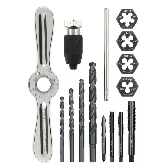 Milwaukee 15 Piece Tap and Die Set with HEX-LOK 2-in-1 Handle