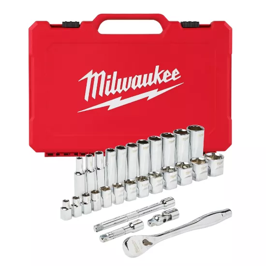 Milwaukee 3/8" Drive 28 Piece Ratchet & Socket Set