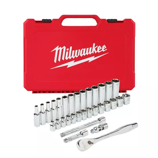 Milwaukee 3/8" Drive 32 Piece Ratchet & Socket Set - Metric