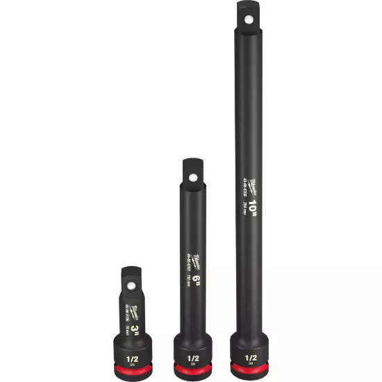 Milwaukee 3 Piece SHOCKWAVE Impact Duty 1/2"Drive Extension Set