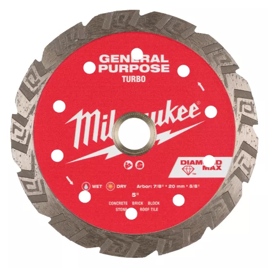 Milwaukee 5" DIAMOND MAX Turbo Diamond Blade