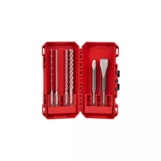 Milwaukee 6 Piece SDS PLUS 4-Cutter & Chisel Kit