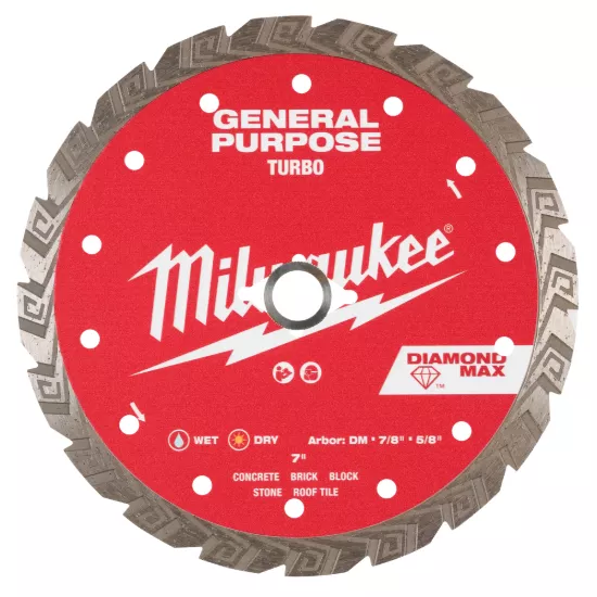 Milwaukee 7" DIAMOND MAX Turbo Diamond Blade