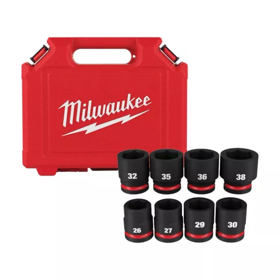 Milwaukee 8 Piece SHOCKWAVE Impact Duty 3/4" Drive Metric Standard 6 Point Socket Set