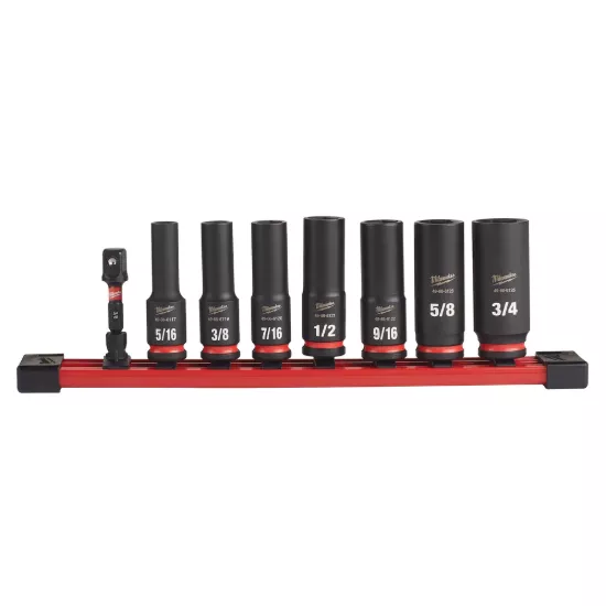 Milwaukee 8 Piece SHOCKWAVE Impact Duty 3/8" Drive Deep 6 Point Socket Set