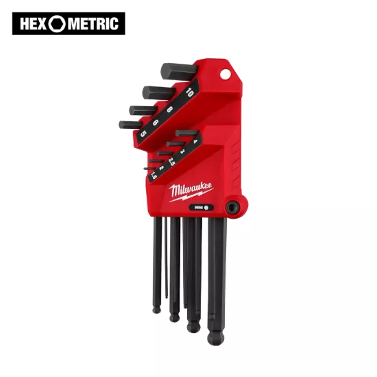 Milwaukee 9-Key Ball End L-Style Hex Key Set - Metric
