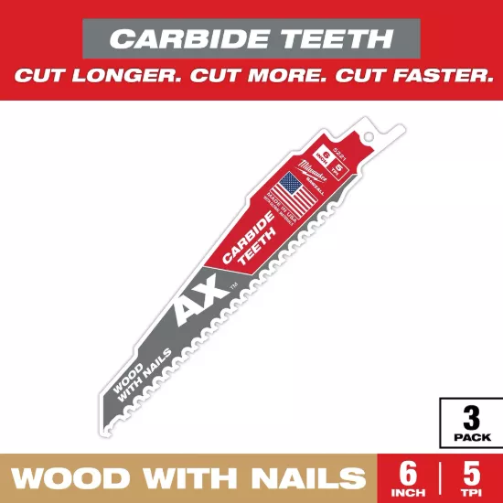 Milwaukee the AX WITH Carbide TEETH 5T 6L 3 Pack