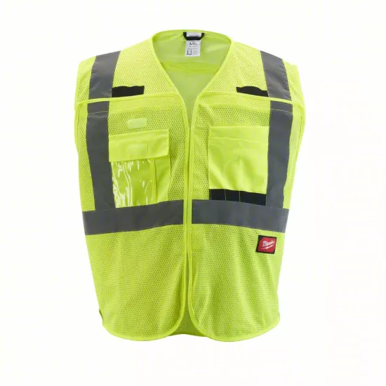 Milwaukee Class 2 Breakaway Hi-Vis Yellow Mesh Safety Vest - L/XL