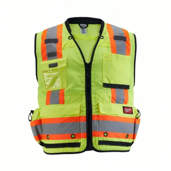 Milwaukee Class 2 Surveyor Hi-Vis Yellow Safety Vest - L/XL