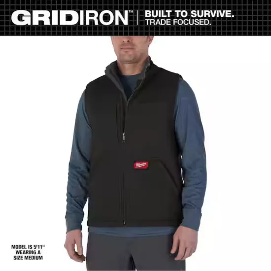 Milwaukee GRIDIRON Sherpa-Lined Vest - Black - 3XL