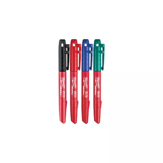 Milwaukee INKZALL Color Fine Point Marker (4 Pack)