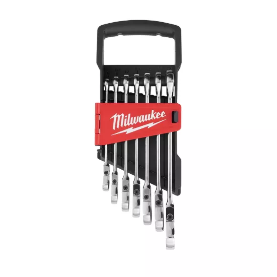 Milwaukee Metric Flex Head Ratcheting Combination Wrench (7 Piece)