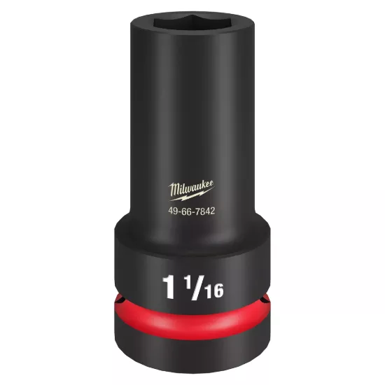 Milwaukee SHOCKWAVE 1" Drive 1-1/16" Deep 6 Point Impact Socket