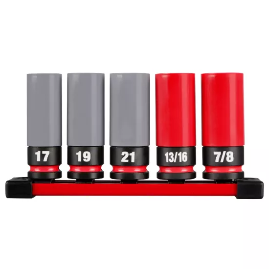 Milwaukee SHOCKWAVE Impact Duty 1/2 Drive Metric 5 Piece Lug Nut Wheel Socket Set