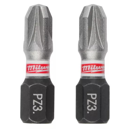 Milwaukee SHOCKWAVE Impact Duty 1" Pozidriv #3 Insert Bits (2 Pack)