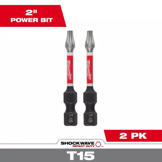 Milwaukee SHOCKWAVE Impact Duty 2" T15 Bit (2 Pack)