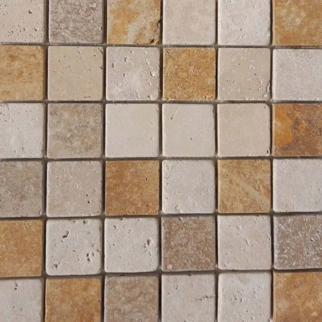 MIXED COLOR, SQUARES 2X2, Mosaic - Mediterranean