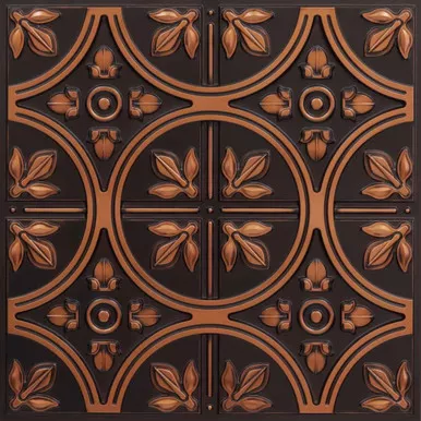 Modern Fleur de Lis - Faux Tin Ceiling Tile - 24 in x 24 in - #336 - (Pack of 25) / 100 sqft