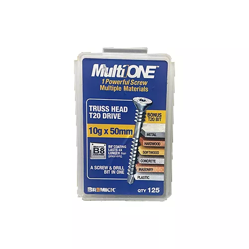Multi Screw 10g x 50mm Truss Head B8 Coating Box of 125 MultiONE