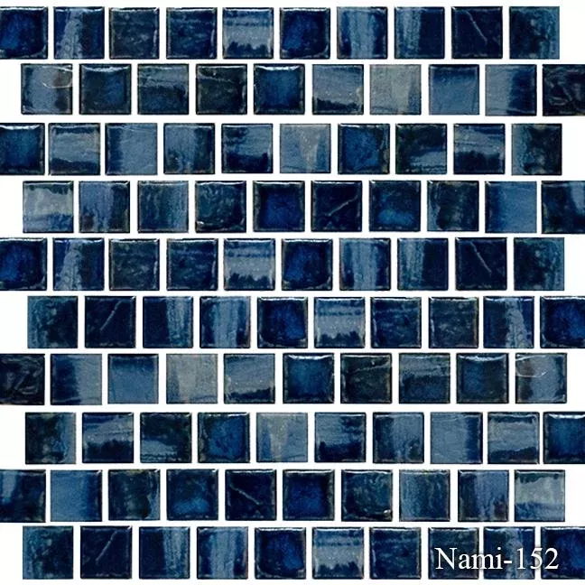 Nami Wave Crest 1-1/8x1-1/8 Square Smooth, Lappato PorcelainMosaic