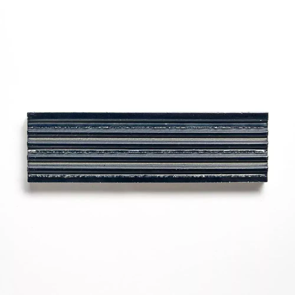 Navy Leather Fluted Glazed Terracotta Tiles 2 1/4x7 9/16