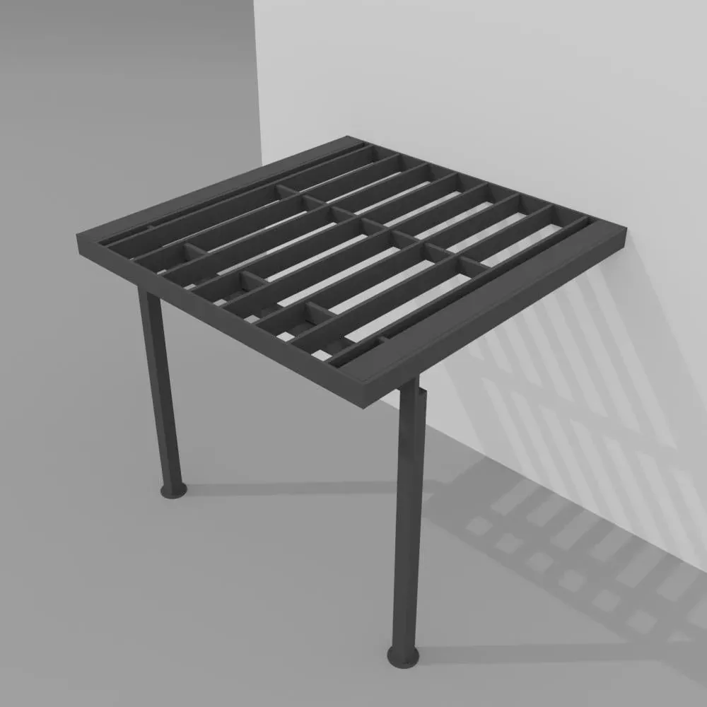 New Castle Steel Deck Framing Kit - 12x12 Deck, Dropped Beam, Picture Frame