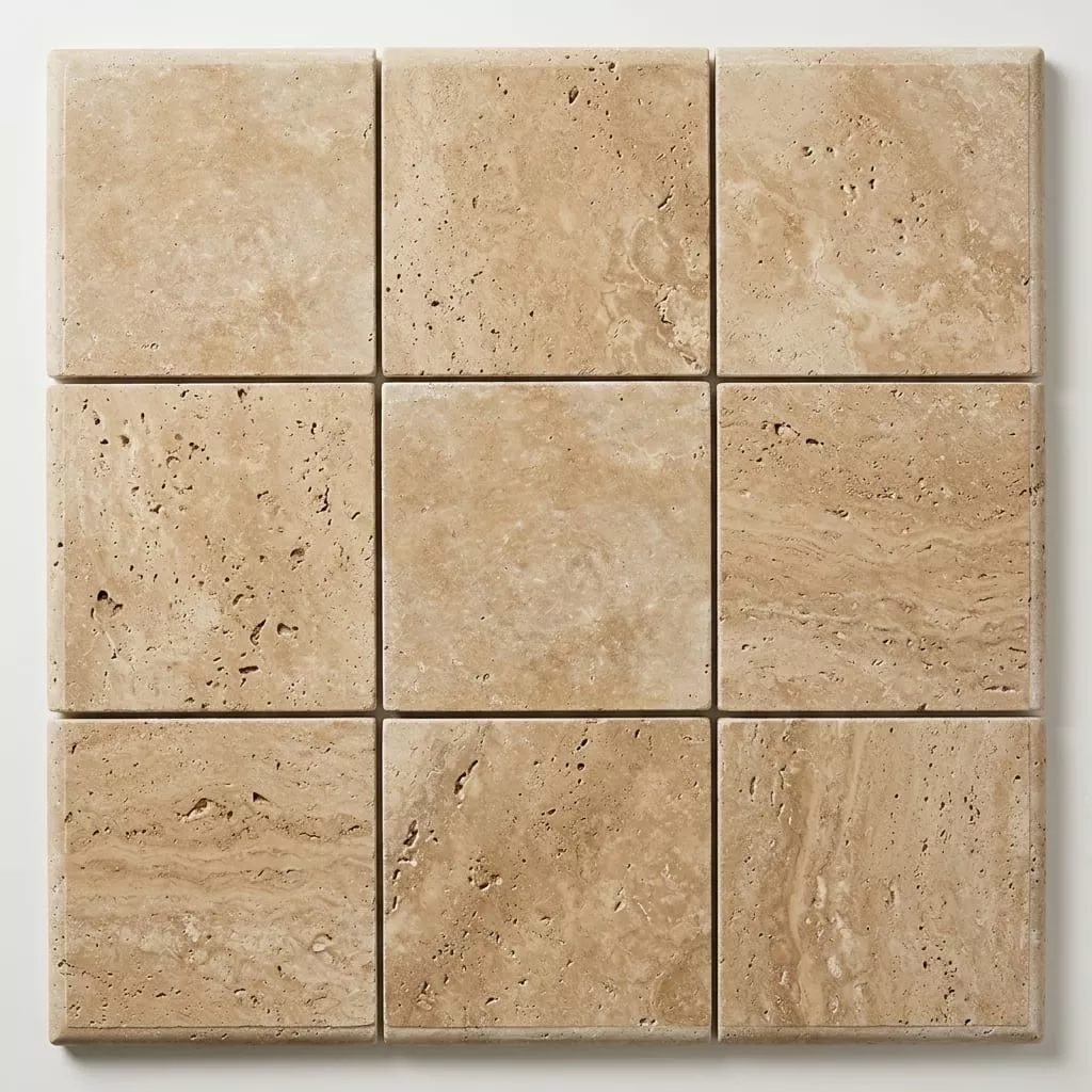 Noce Travertine Coping 12x12 Tumbled Bullnose2 inch