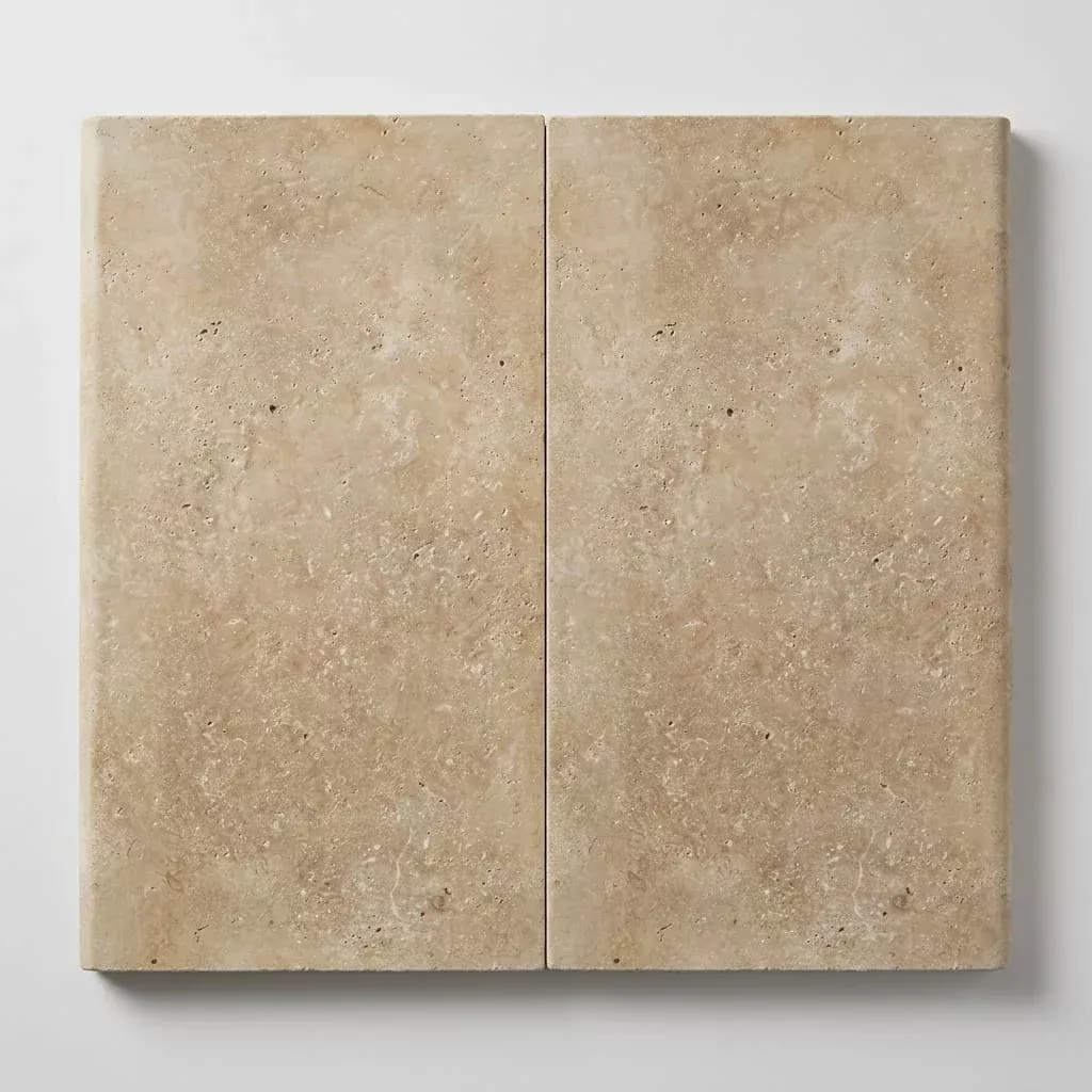 Noce Travertine Coping 12x24 Filled & Honed Bullnose 1.25 inch