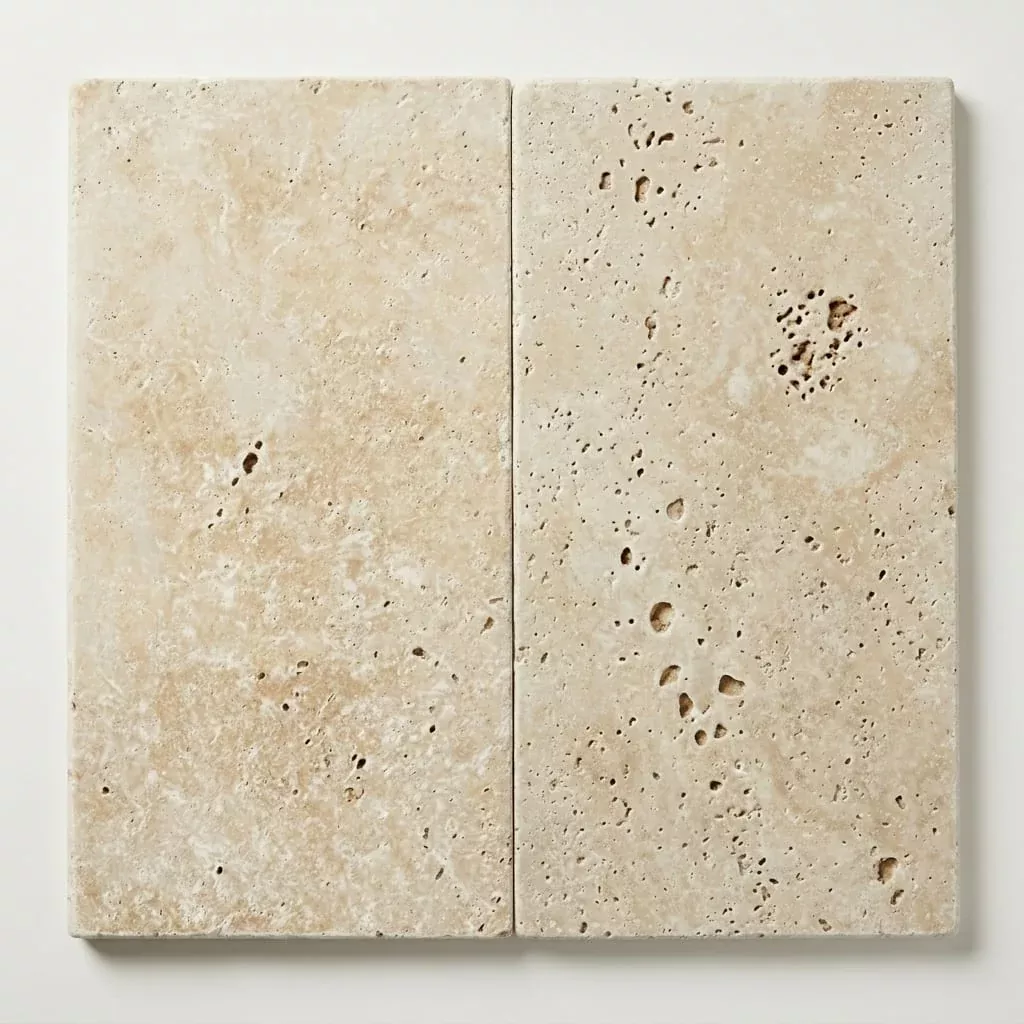 Noce Travertine Coping 12x24 Unfilled, Honed Bullnose1.25 inch