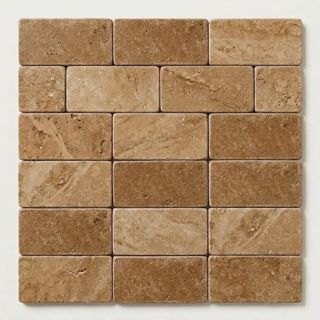 Noce Travertine Tile 3x6 Tumbled