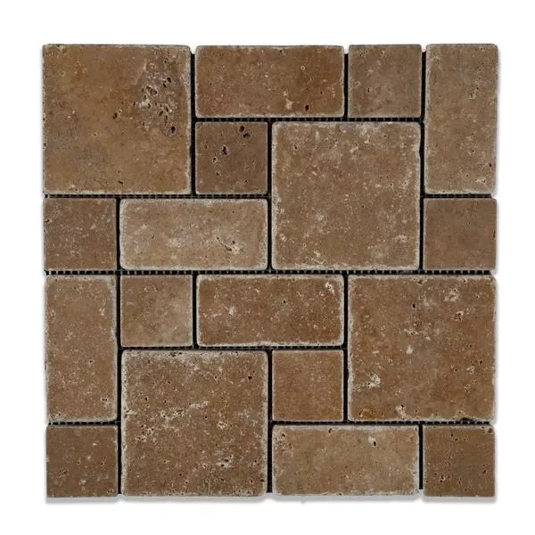 Noce Tumbled TravertineMosaic