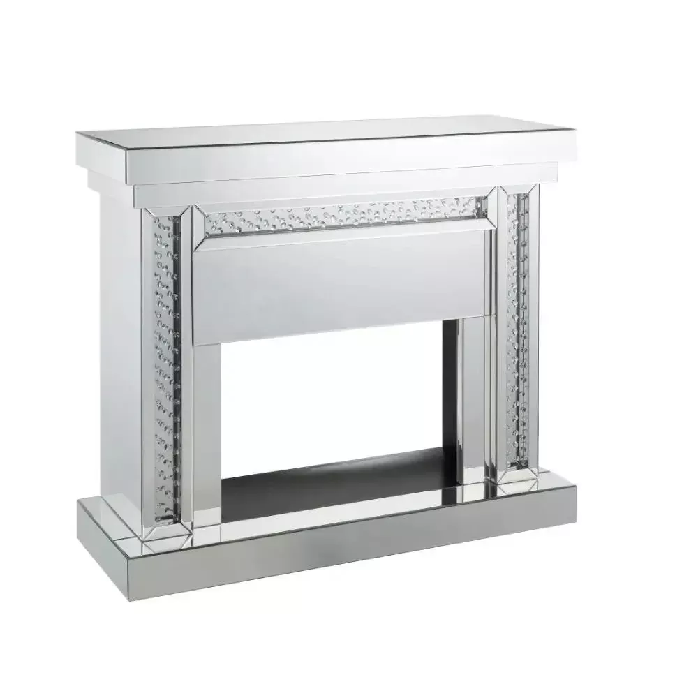 Nysa - 42" Fireplace - Mirrored & Faux Crystals