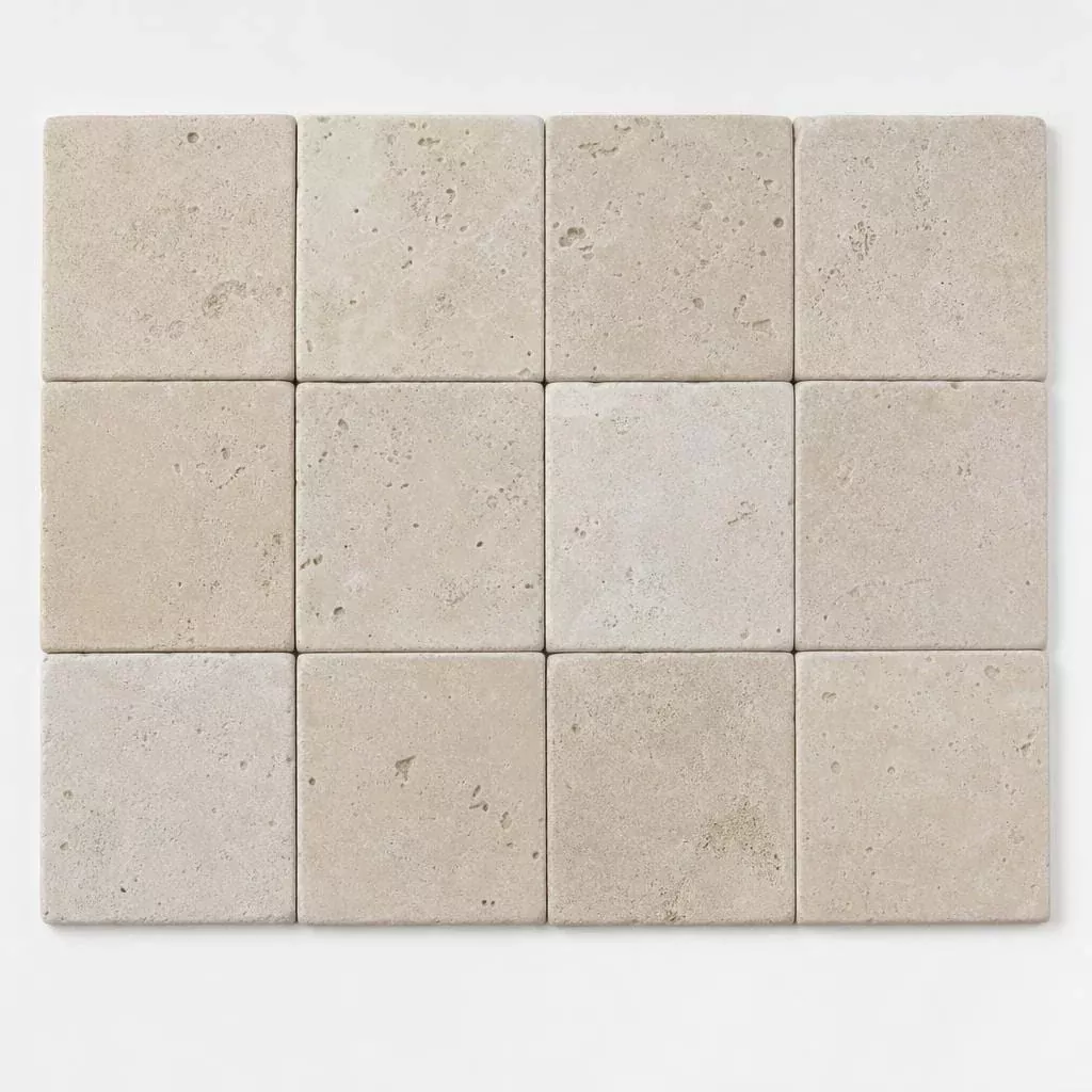 Nysa Travertine Tile 4x4 Tumbled