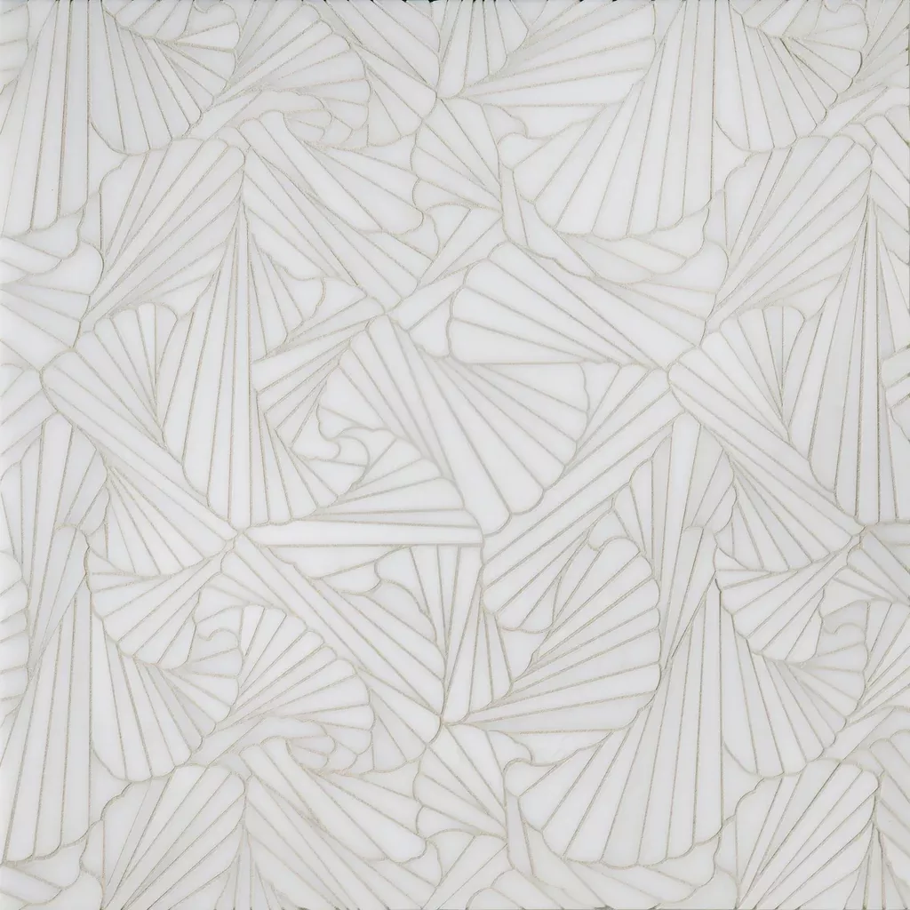Origami Alta White Marble Waterjet Mosaic
