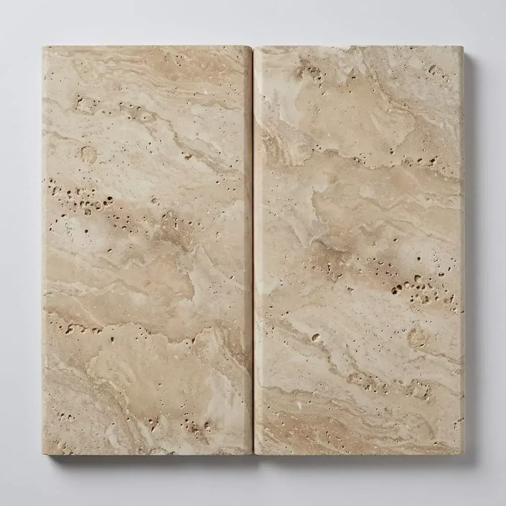 Philadelphia 12x24x2 Unfilled & Honed Travertine Single Bullnose Pool Coping
