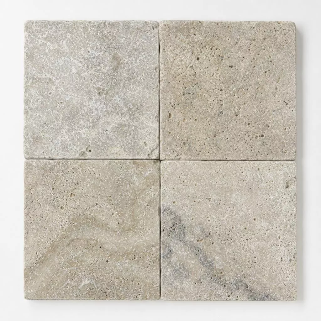 Philadelphia Travertine Paver 16x16 Tumbled Brown