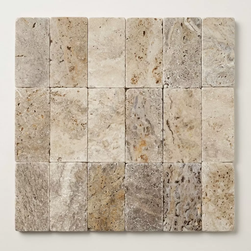 Philadelphia Travertine Paver 6x12 Tumbled 1.25 inch